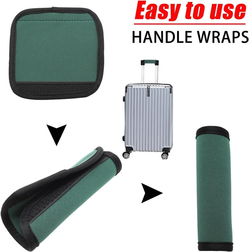 JAKOUE 2pcs Luggage Handle Wraps For Suitcase - Soft Suitcase Handle Covers for Travel Accessories（Green, Bright Color for Suitcase Tags Identifiers ） - Image 4